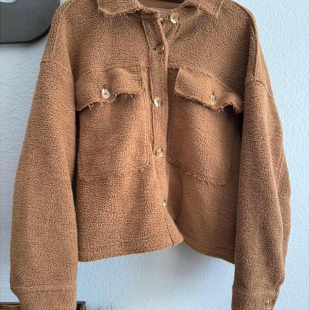 Women's Tan Sherpa BlankNYC Jacket 2X